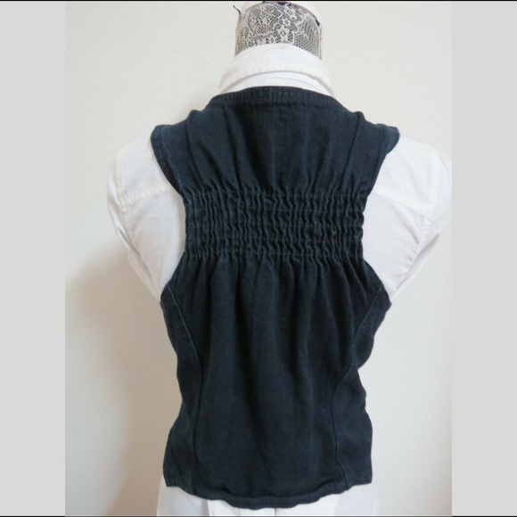 Sz L Blue Jean Denim JUNIORS Cotton #38S Suit Vest - Picture 5 of 8